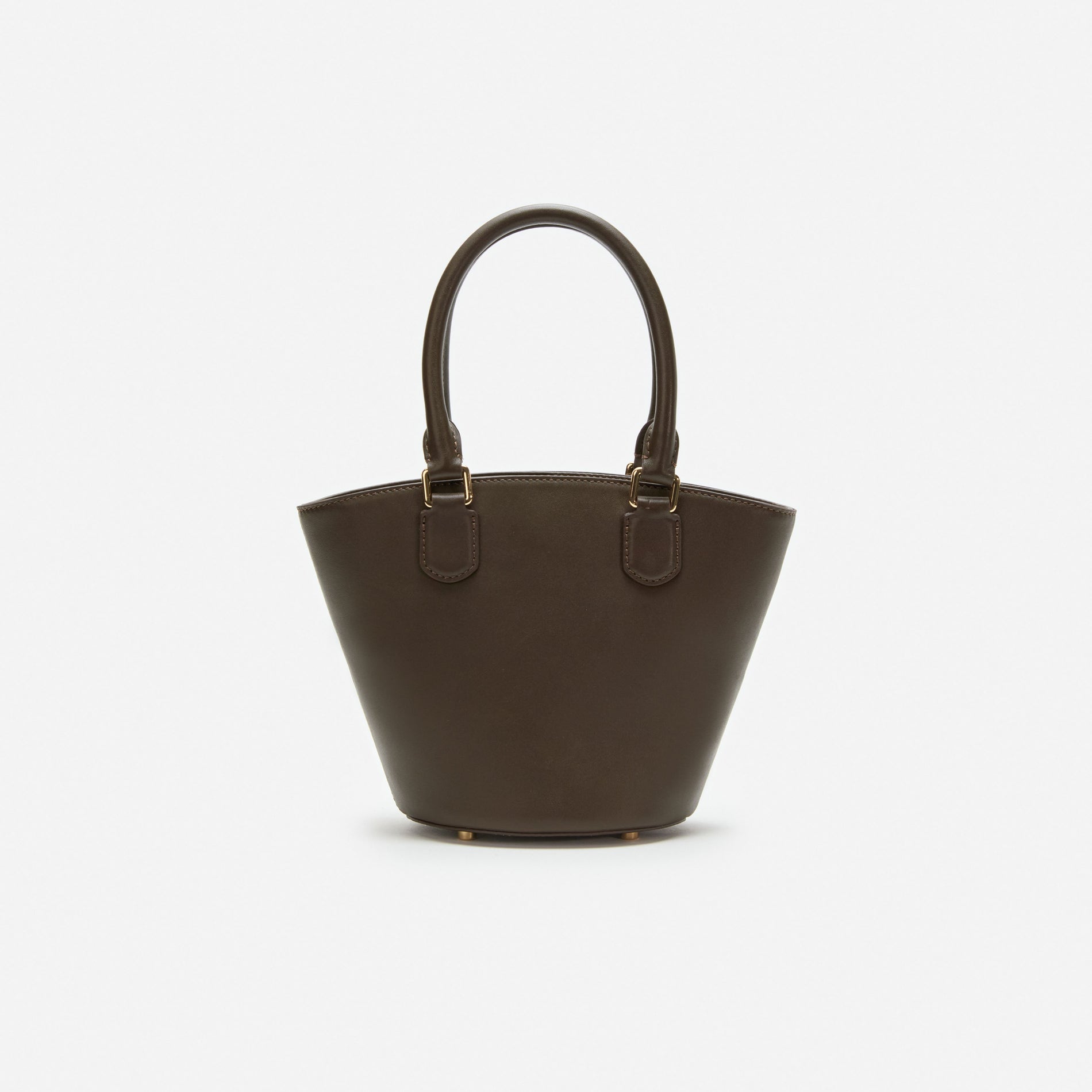 Dark Brown Leather Charm Tote Bag
