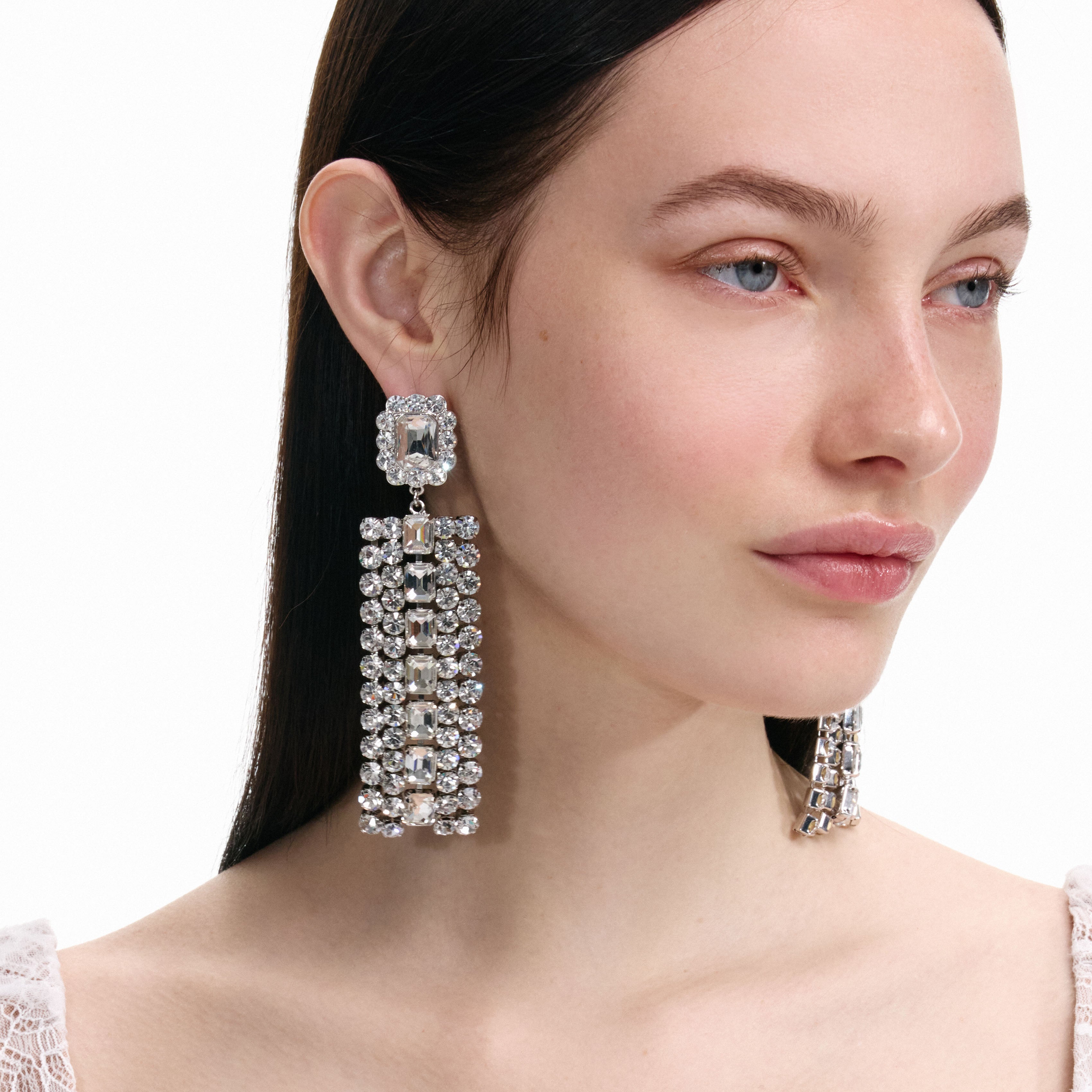 Multi Crystal Droplet Earrings