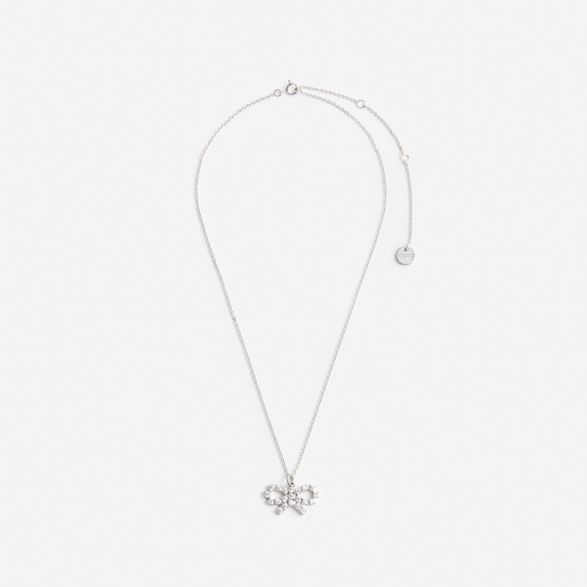 Micro Crystal Bow Necklace