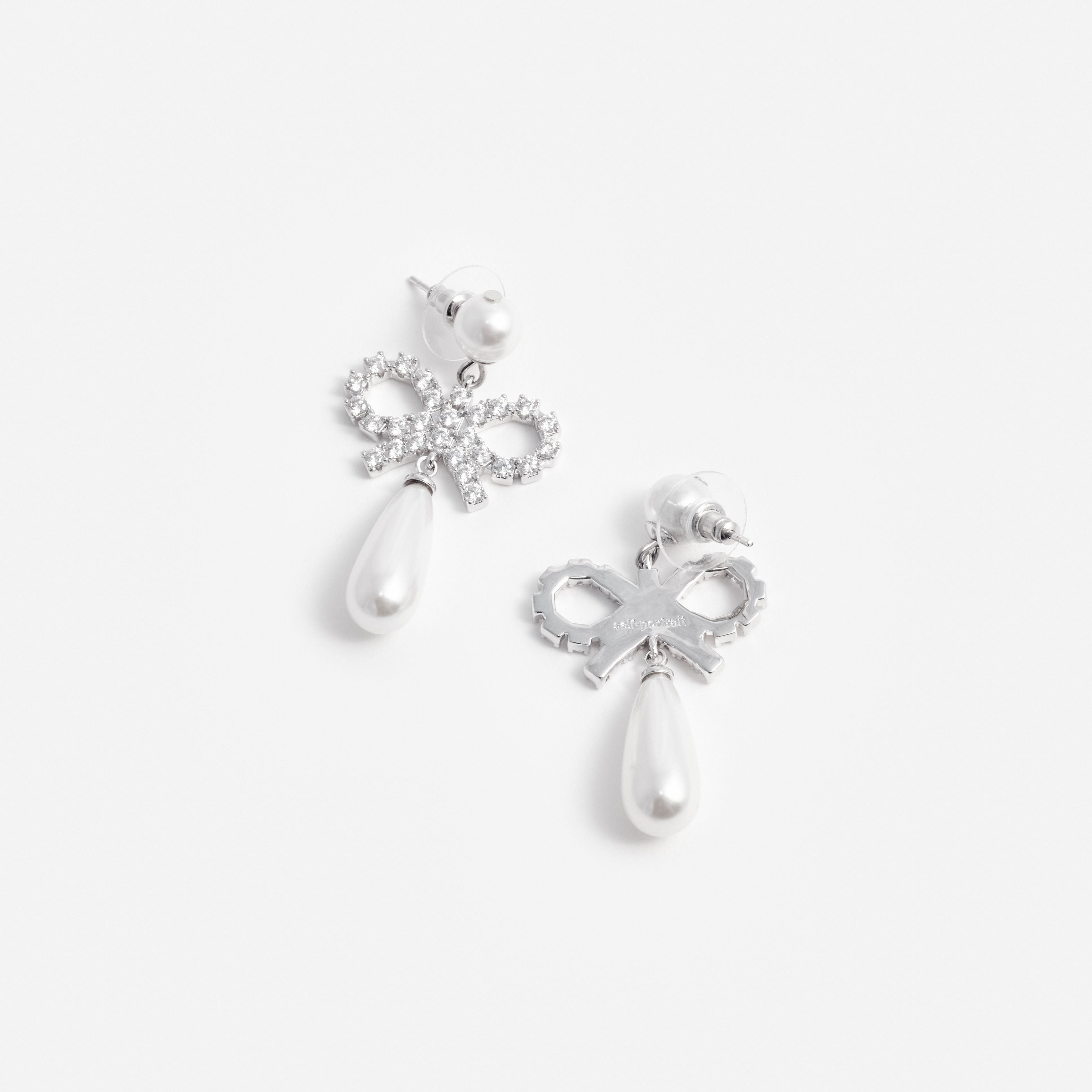 Pearl Bow Droplet Earrings