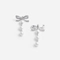 Bow Tiered Pearl Earrings