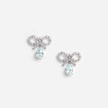 Micro Bow Blue Droplet Earrings