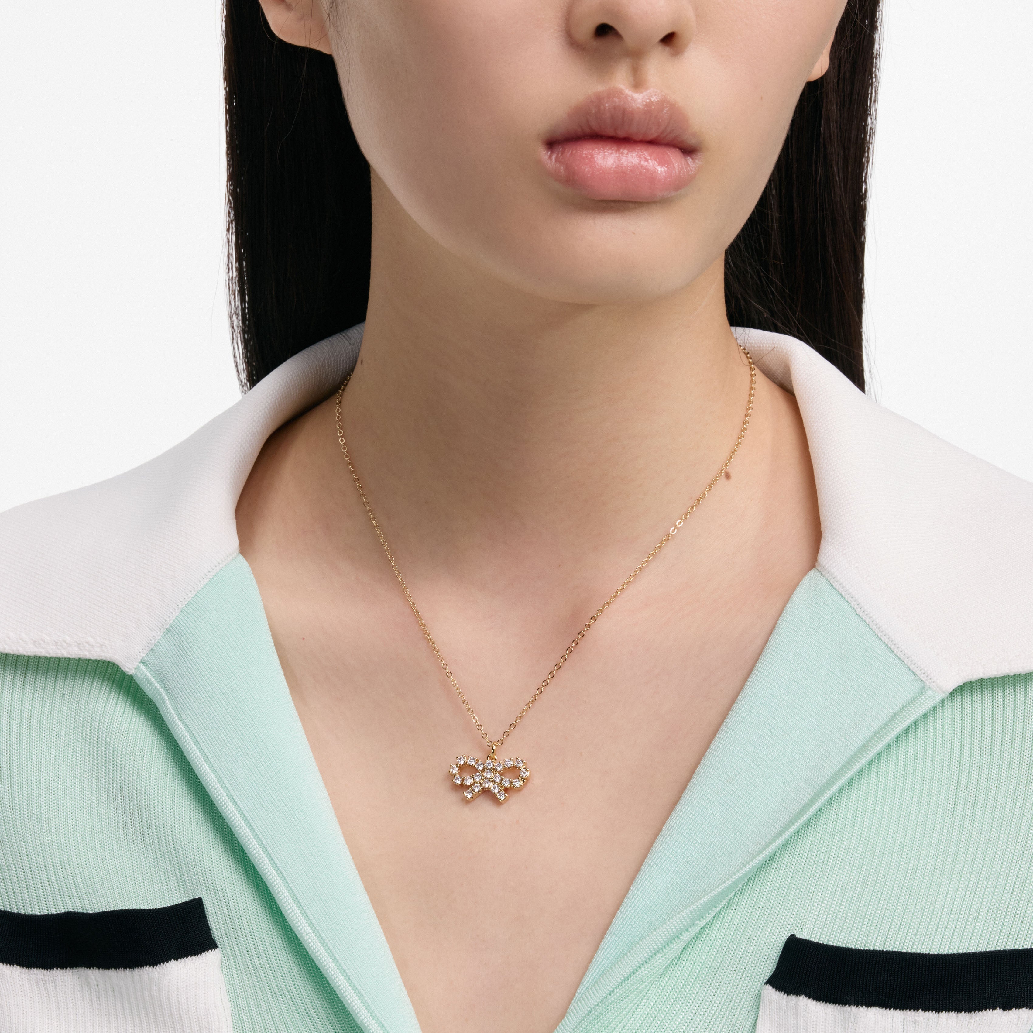 Micro Gold Bow Necklace