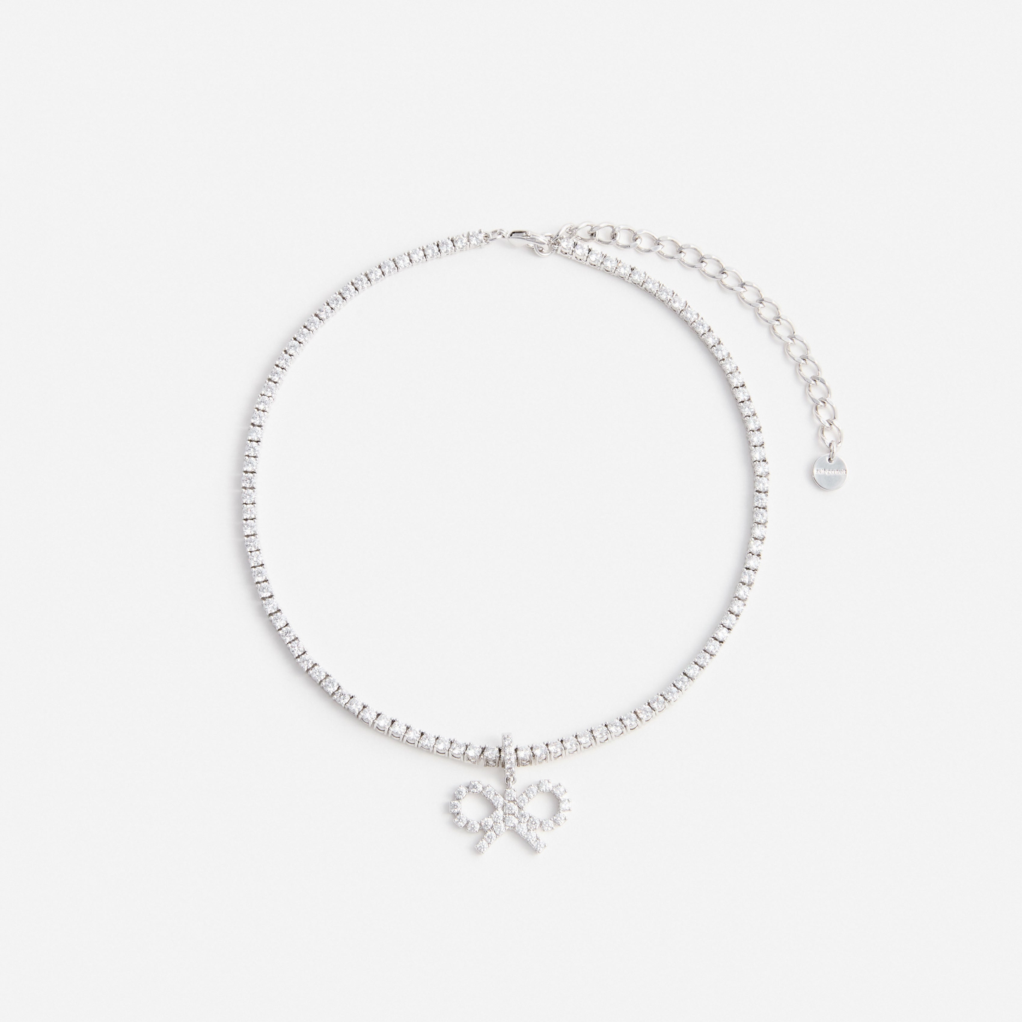 Crystal Bow Tennis Necklace