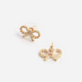 Micro Gold Bow Earrings