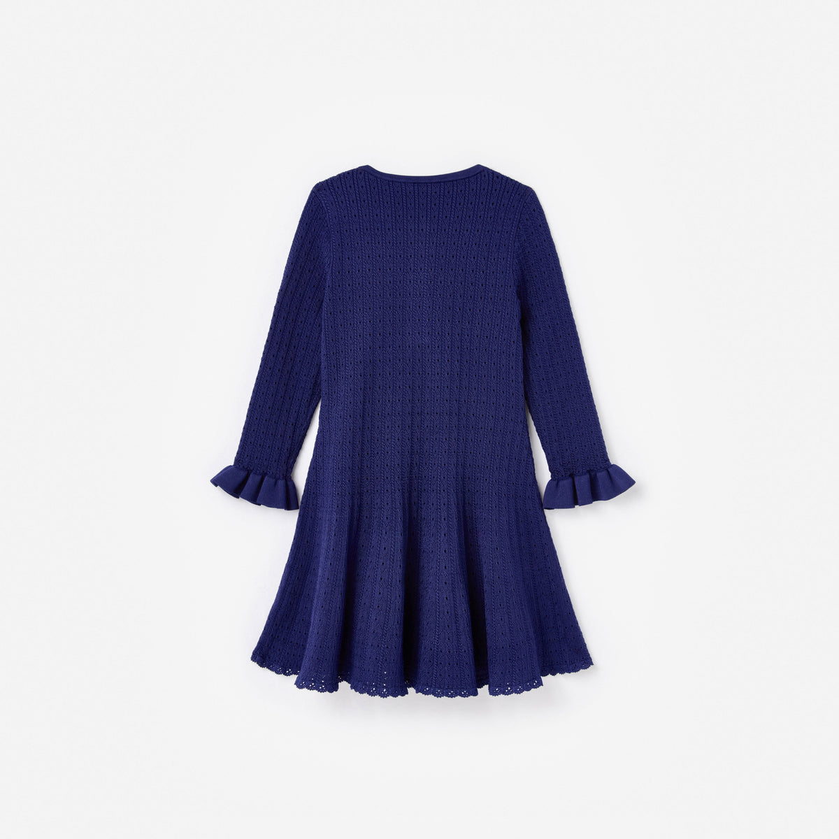 self portrait navy knit dress Navy Knit Taffeta Midi Dress