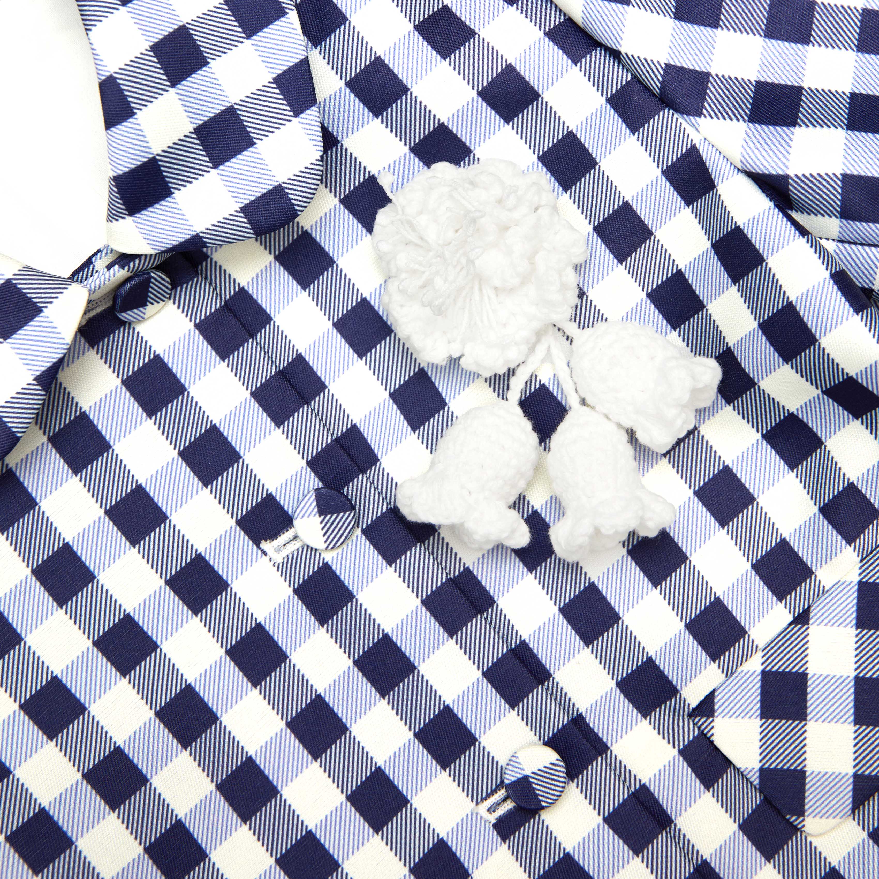 Navy Gingham Taffeta Jacket