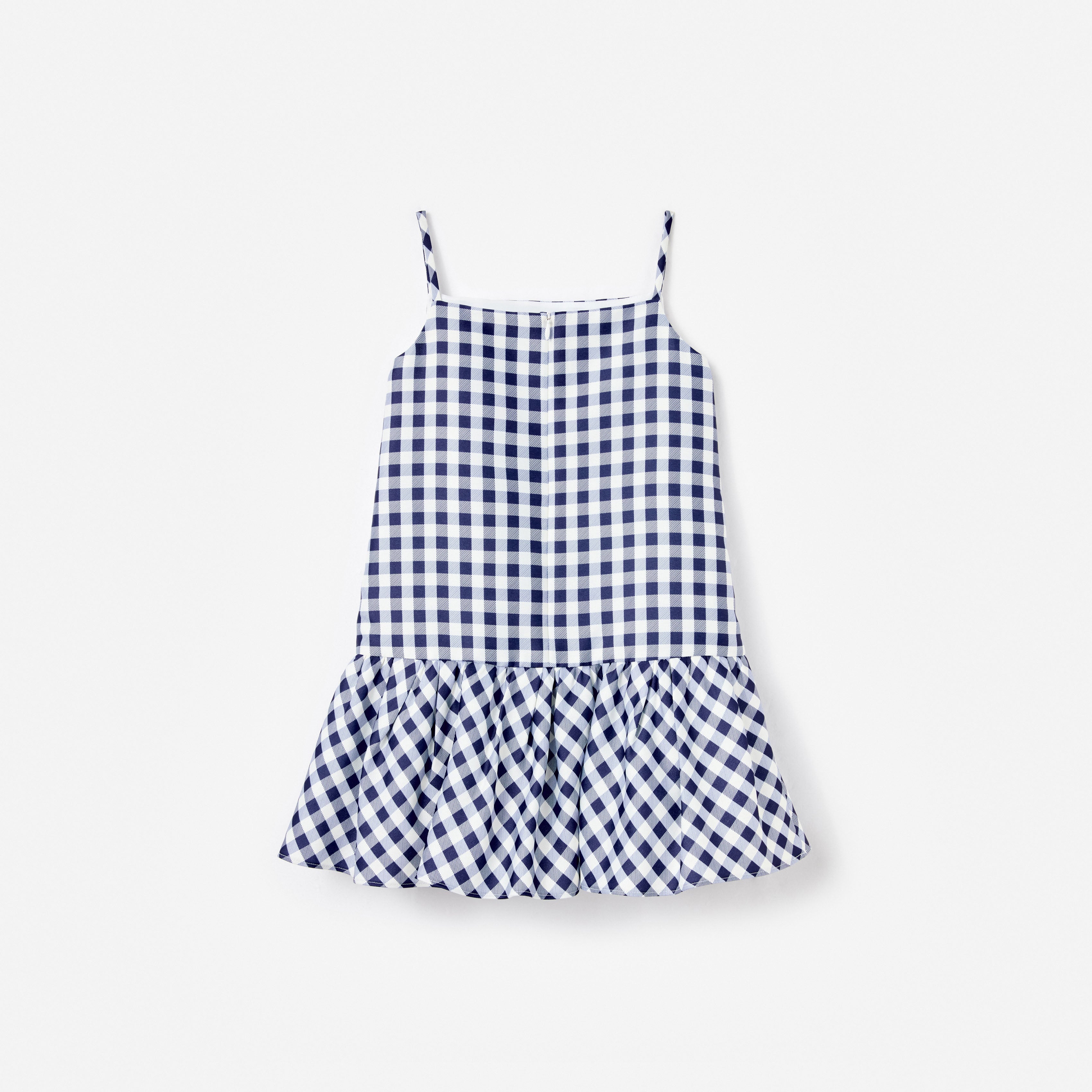 Navy Gingham Taffeta Dress