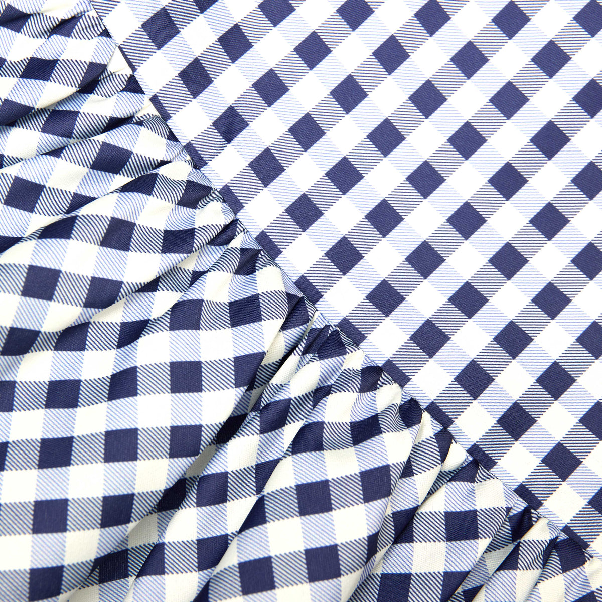 Navy Gingham Taffeta Dress – self-portrait-US