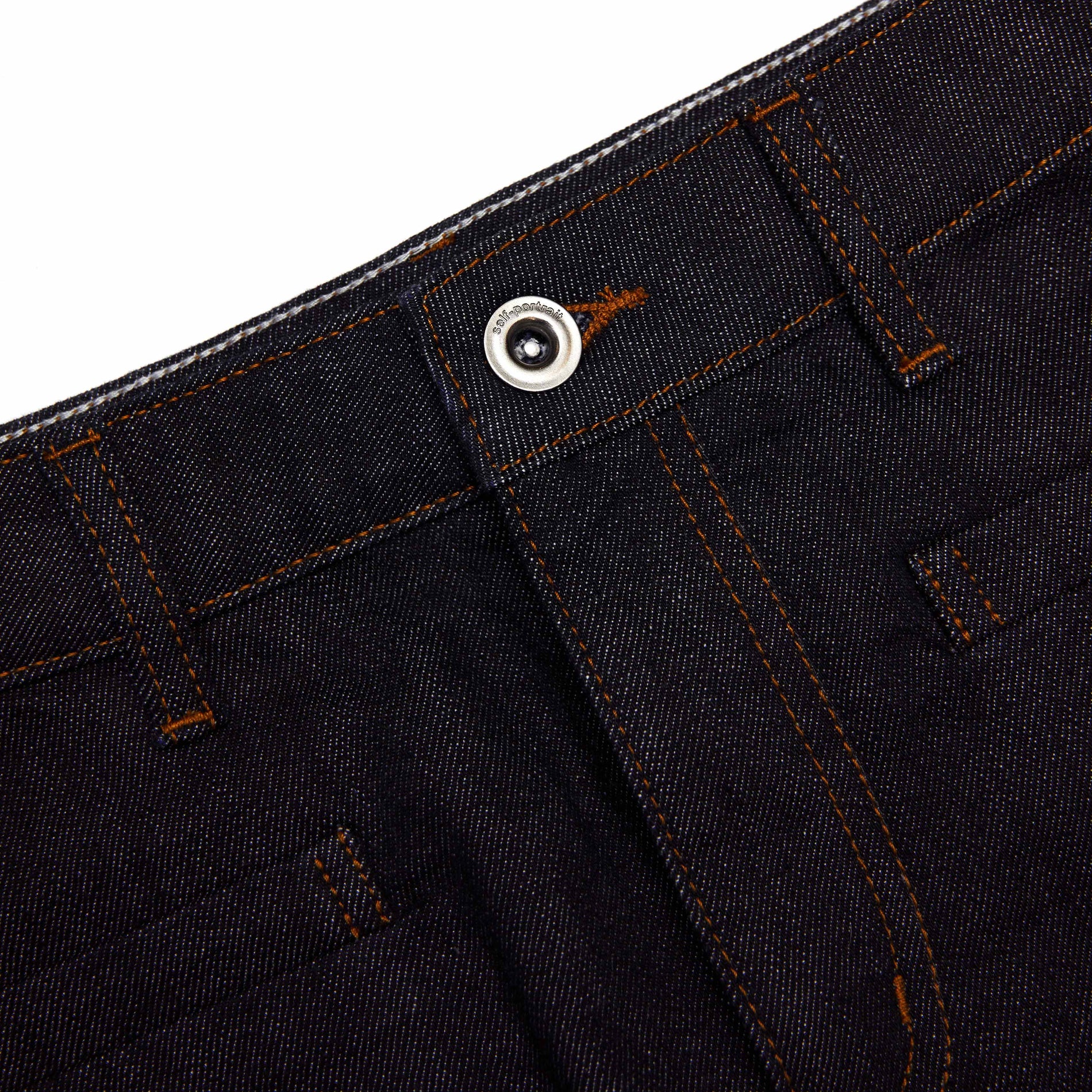 A close up of the fabric for the Indigo Denim Shorts