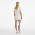 Cream Boucle Bow Mini Dress