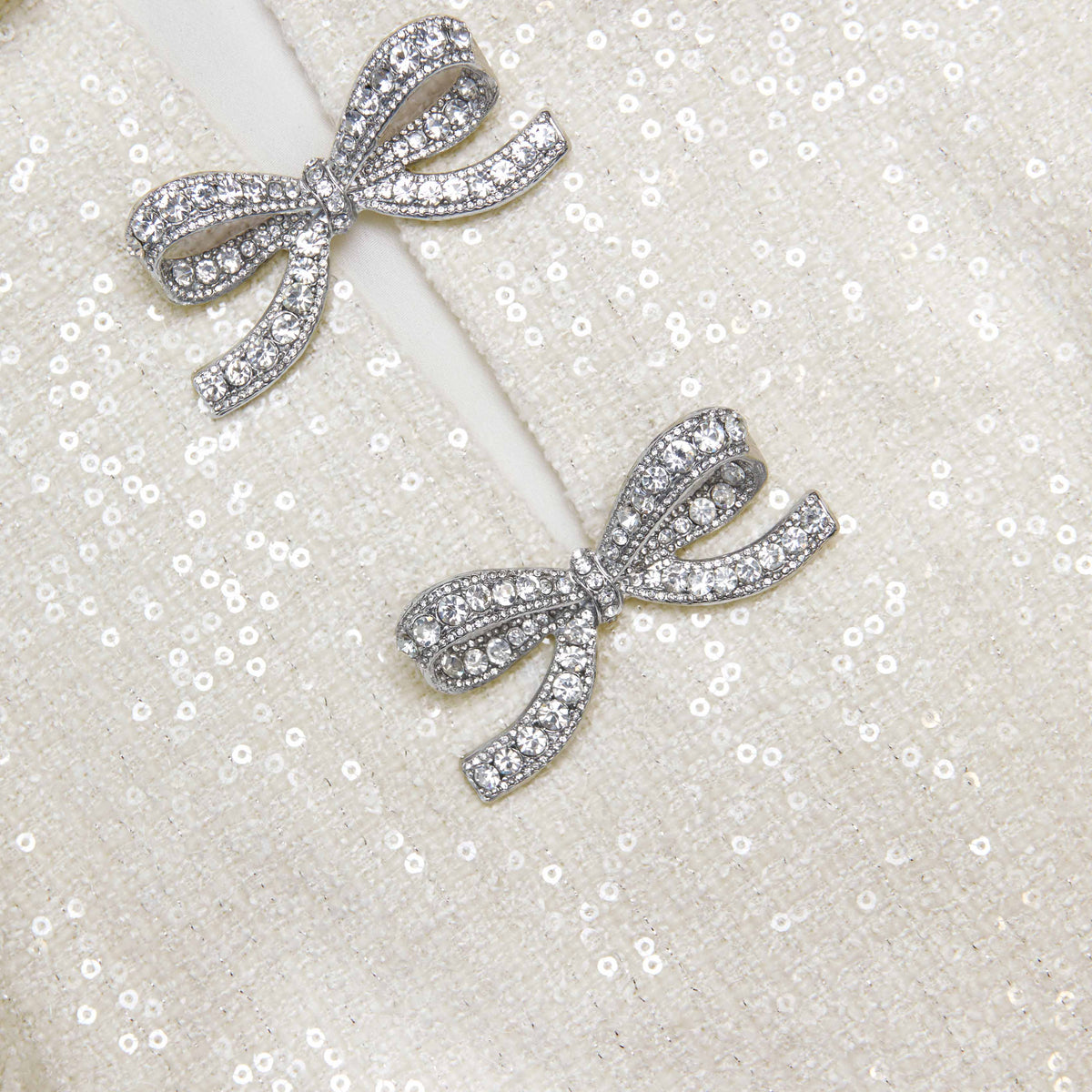 self portrait cream bow knit mini dress Cream Sequin Boucle Bow Mini Dress – self-portrait-US