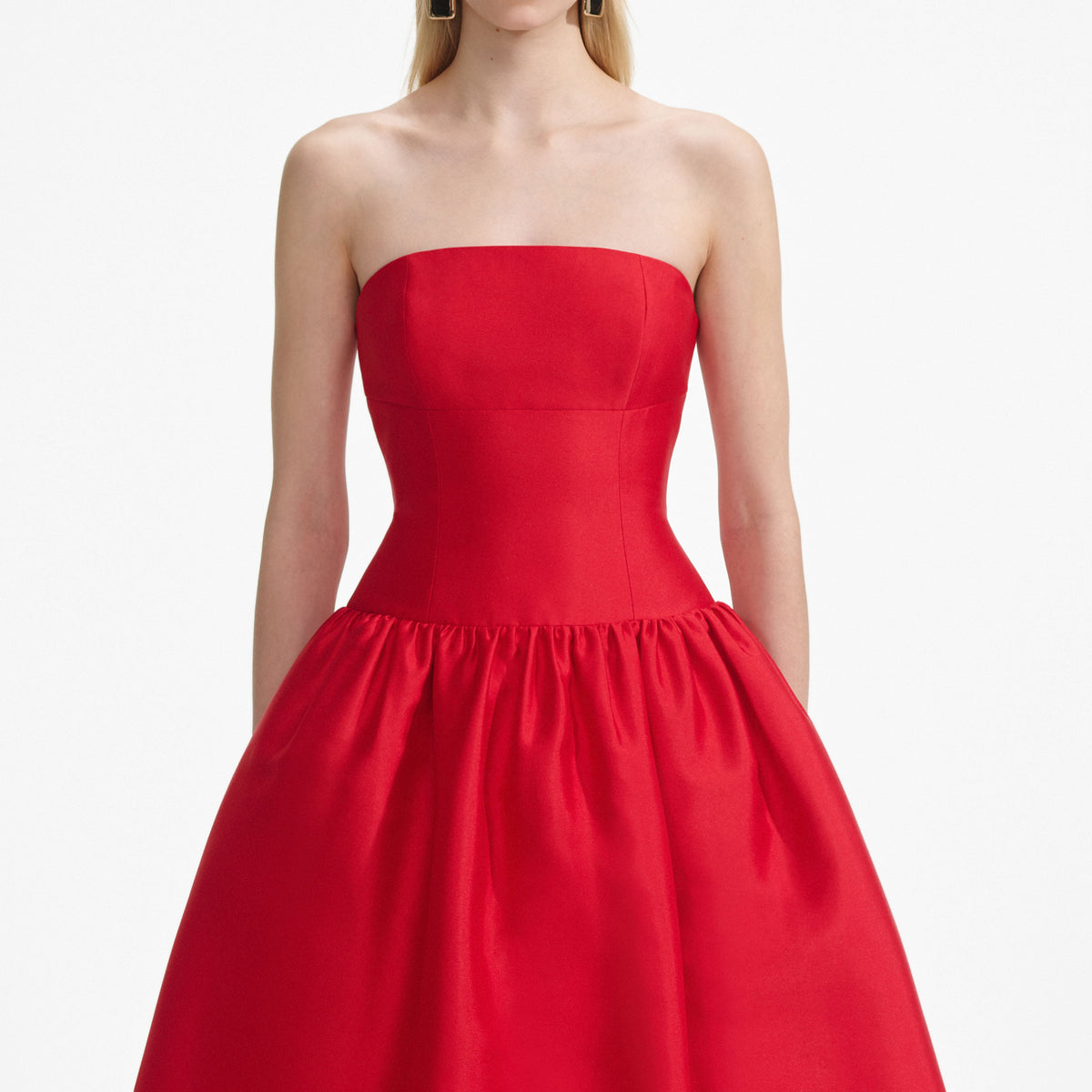 self portrait red chiffon midi dress Red Taffeta Midi Dress – self-portrait-US