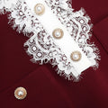 Burgundy Crepe Lace Collar Mini Dress