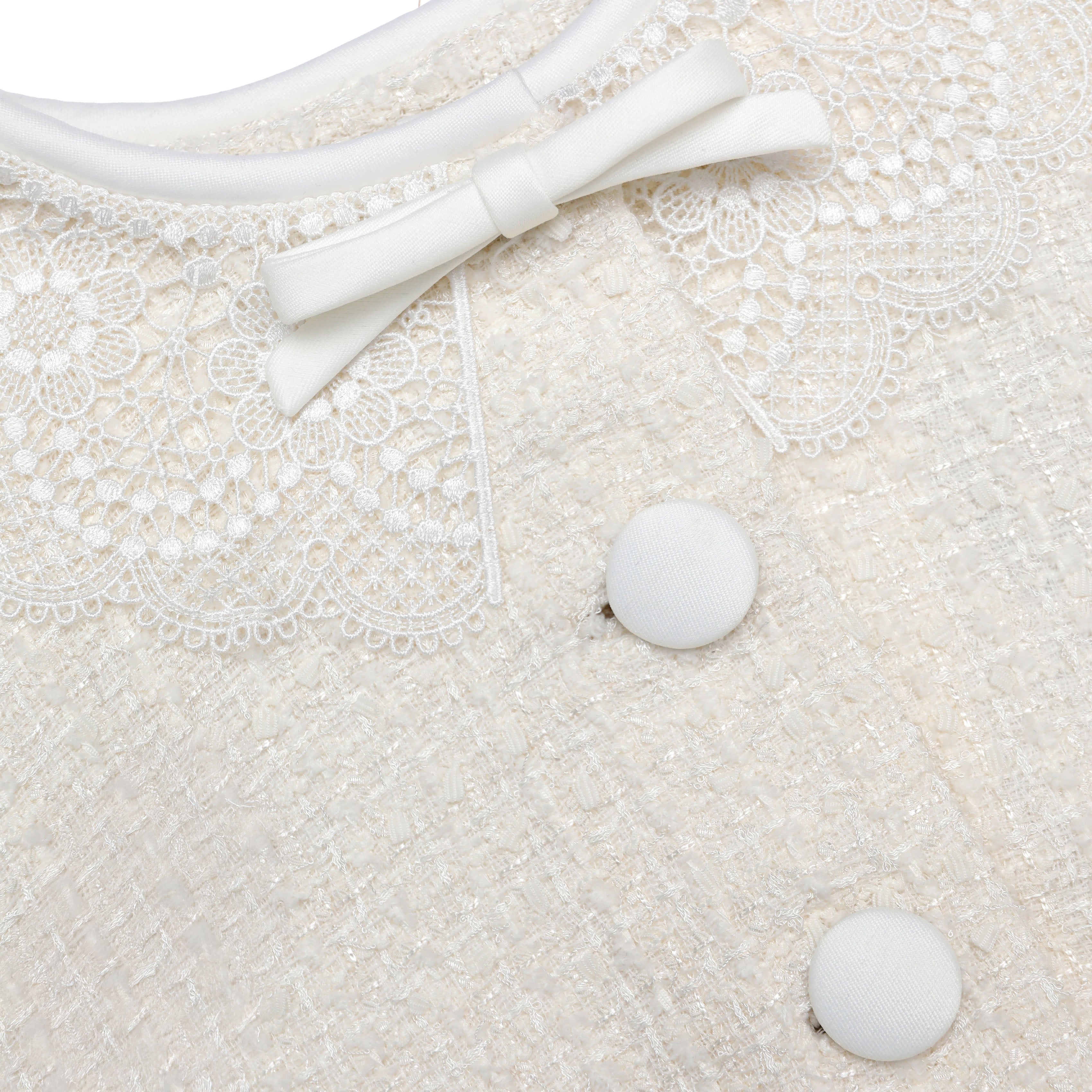 Cream Boucle Lace Collar Jacket – self-portrait-US