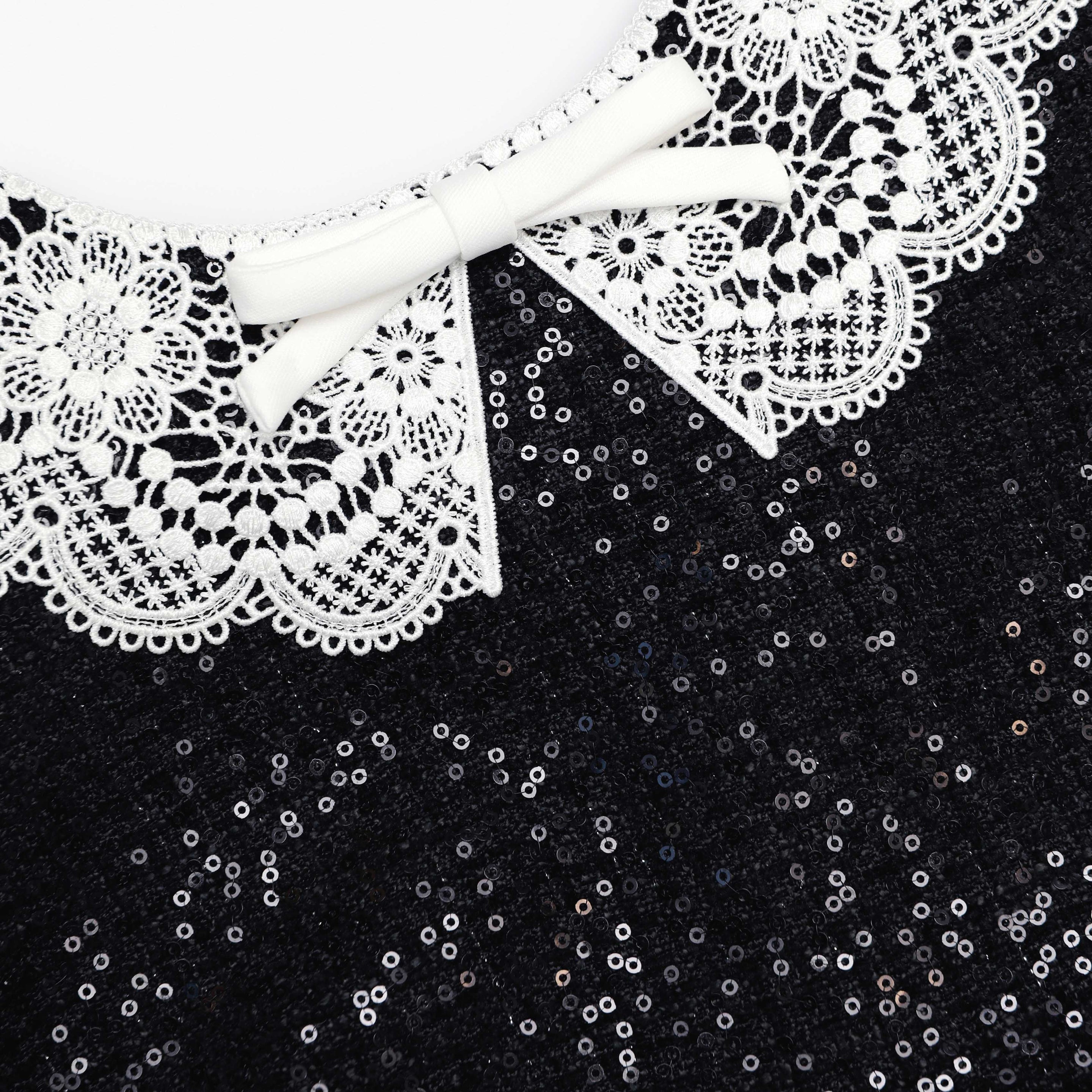 self portrait sequin boucle mini dress Black Sequin Boucle Mini Dress – self-portrait-US