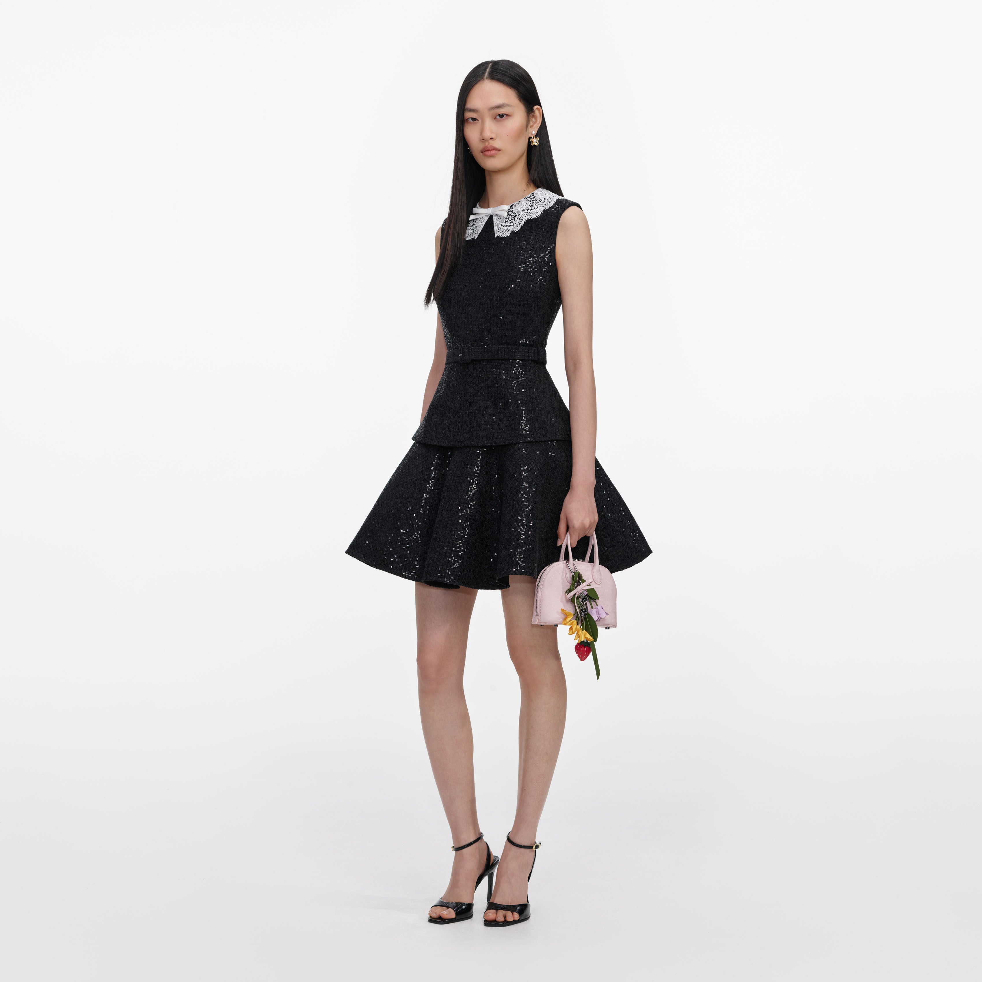 Black Sequin Boucle Mini Dress – self-portrait-US