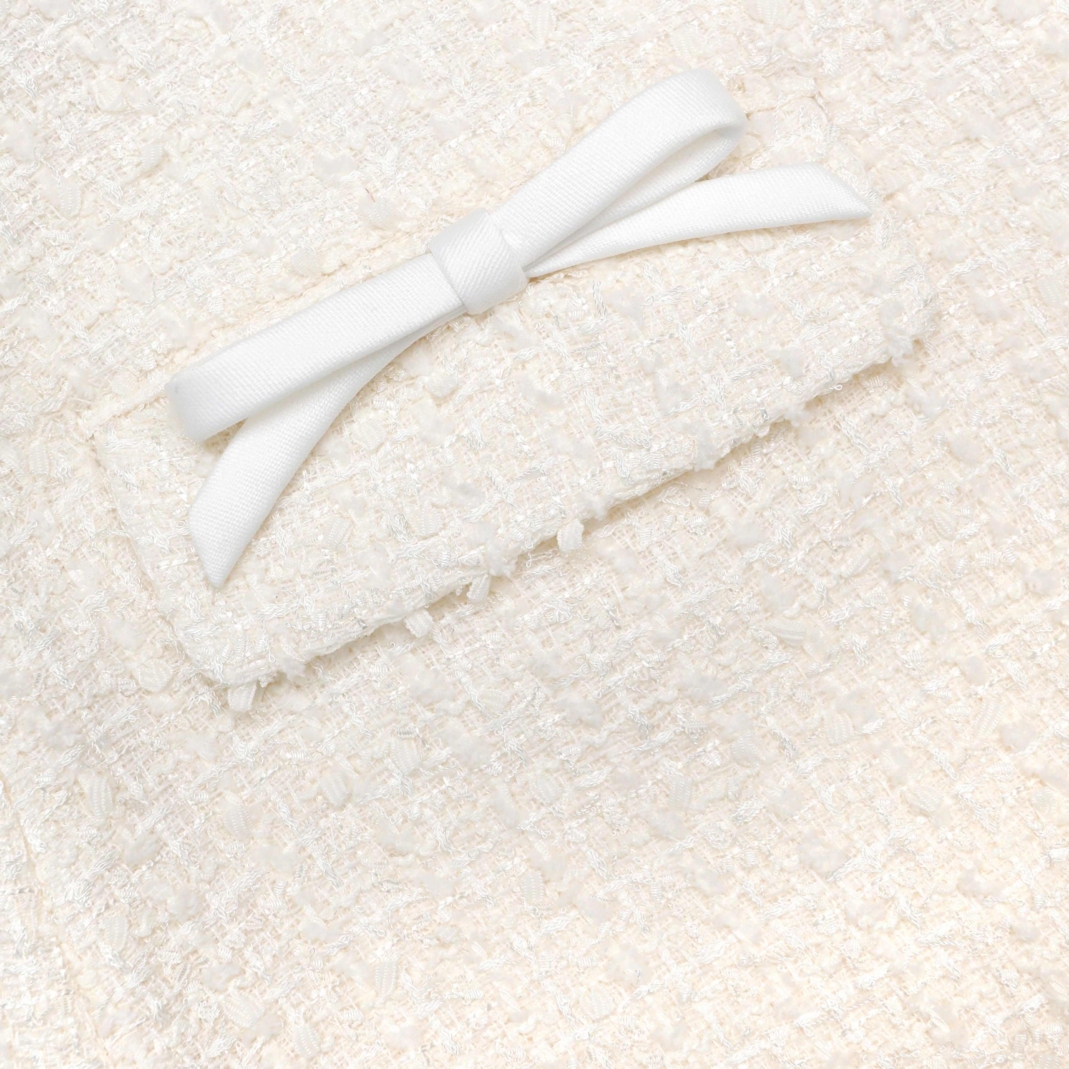 Cream Boucle Lace Mini Skirt