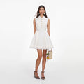 Cream Linen Blend Sleeveless Mini Dress