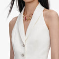 Cream Linen Blend Waistcoat