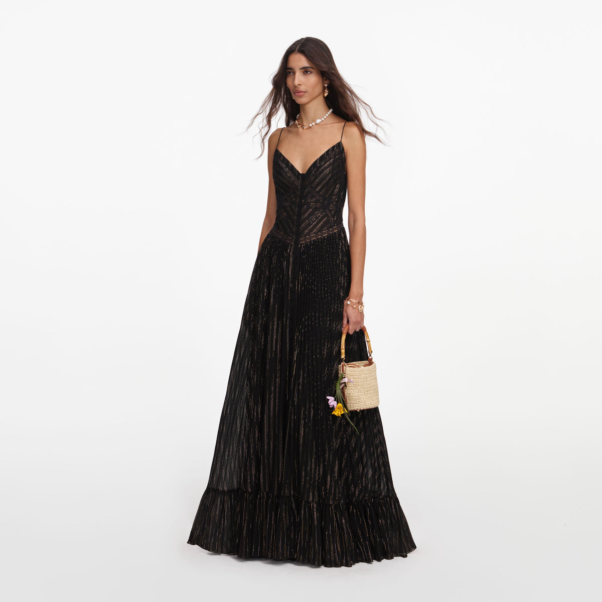 pleated maxi dress formal High Neck Cape Sleeve Asymmetric XF251354 Not Fitted Women's Pleated Formal Dresses &