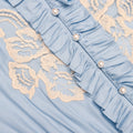Blue Viscose Lace Top