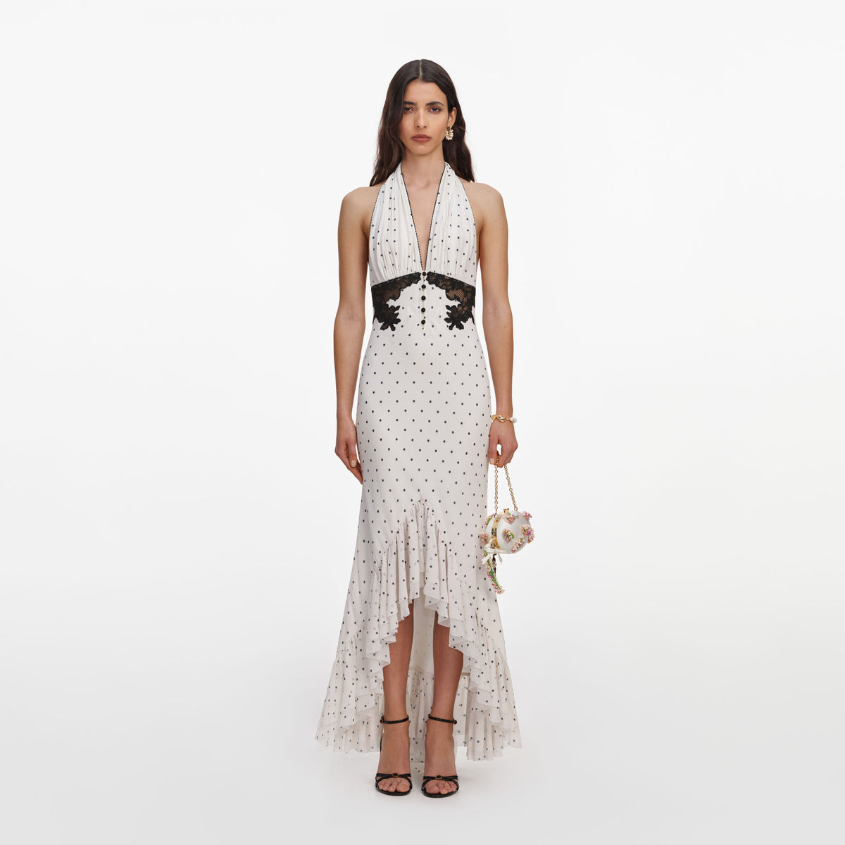 Polka Dot Halter Neck Midi Dress Polka Dot Halter Neck Midi Dress