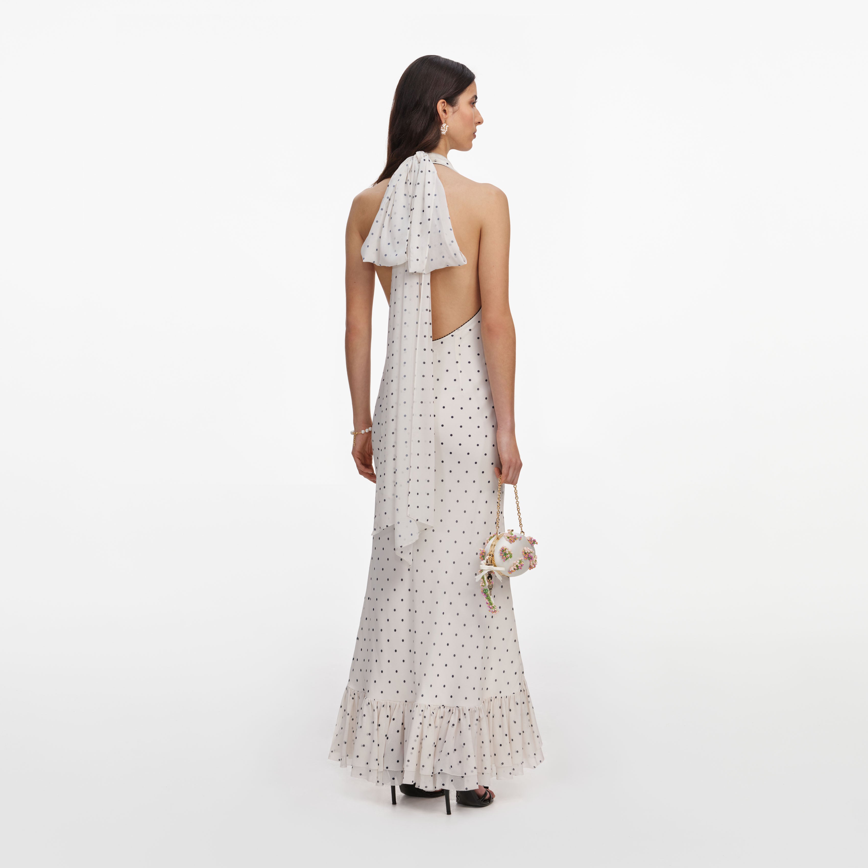 Polka Dot Halter Neck Midi Dress self-portrait-US Polka Dot Halter Neck Midi Dress self-portrait-US