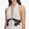 Polka Dot Halter Neck Midi Dress