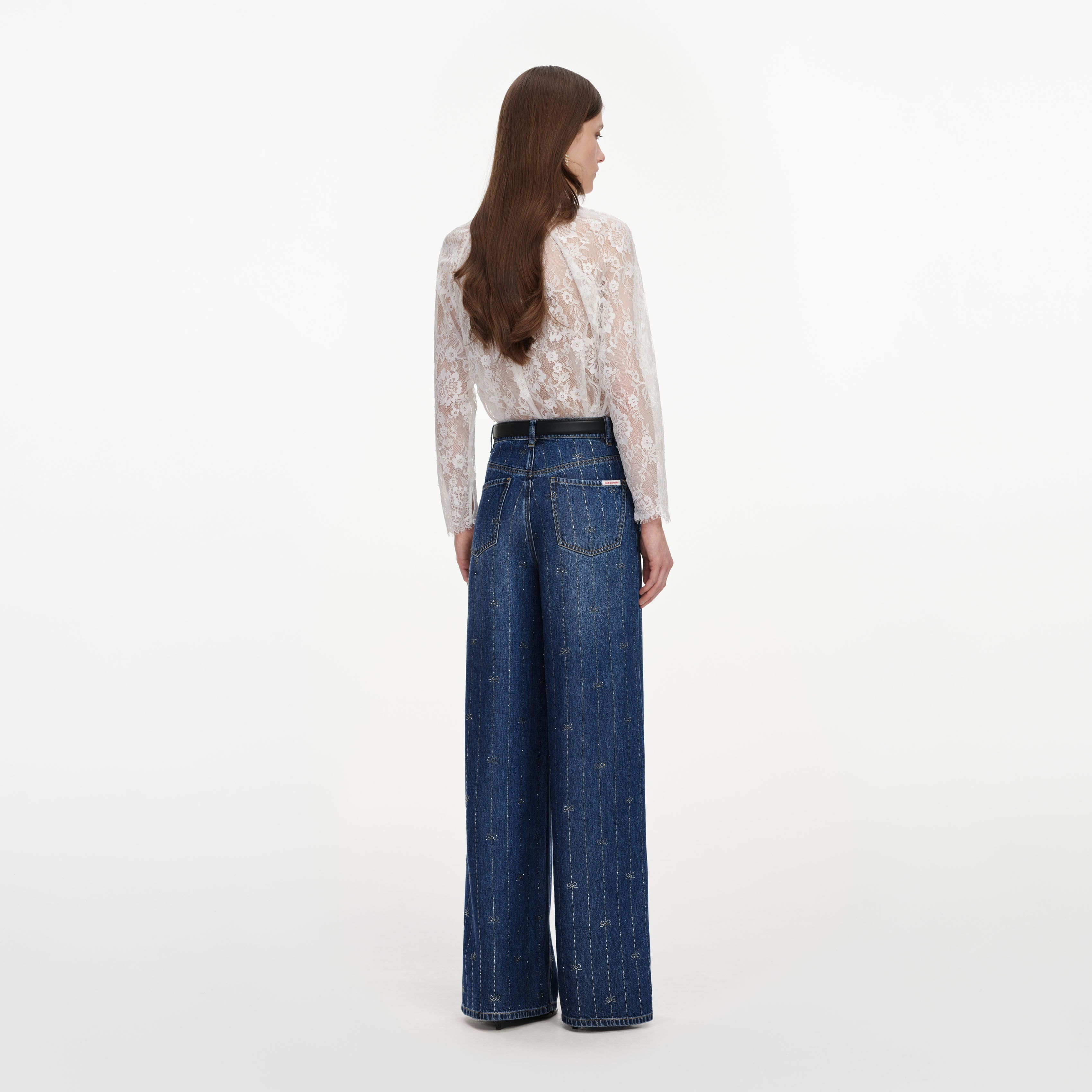 Rhinestone Stripe Denim Jeans