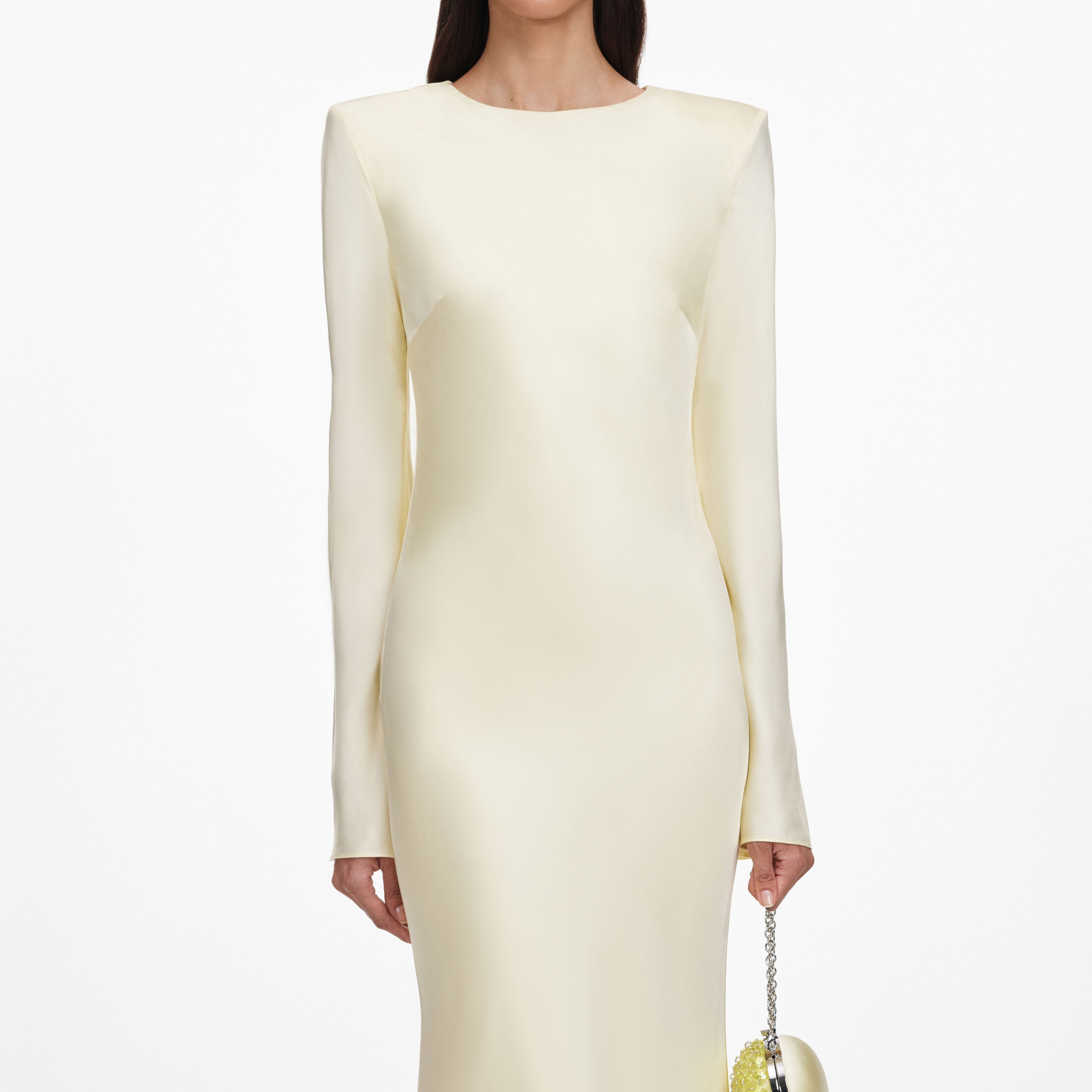 Yellow Viscose Lace Maxi Dress – self-portrait-US