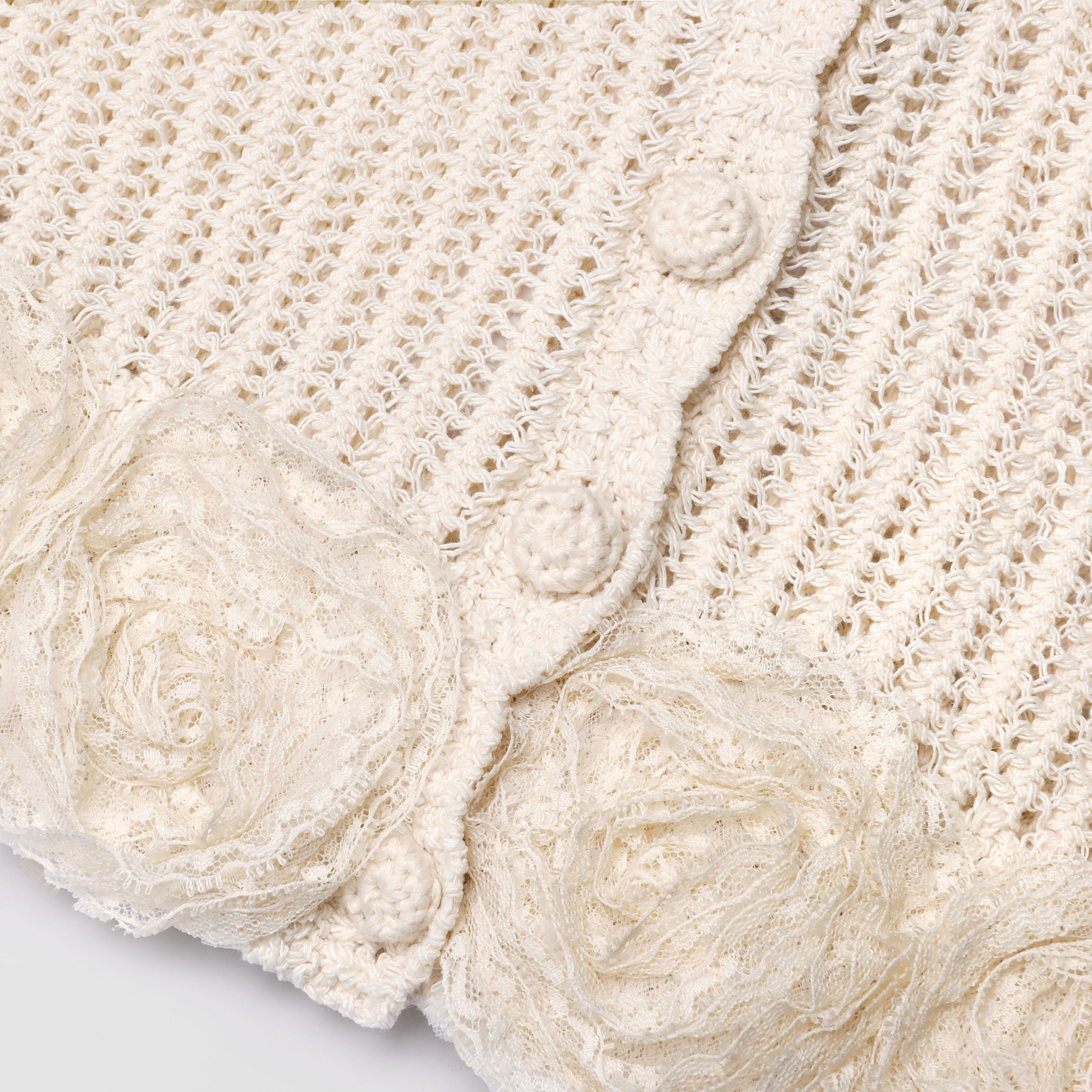 Cream Crochet Flower Knit Top – self-portrait-US