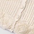 Cream Crochet Flower Knit Top