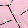 Pink Flower Knit Top