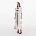 White Pointelle Knit Long Cardigan