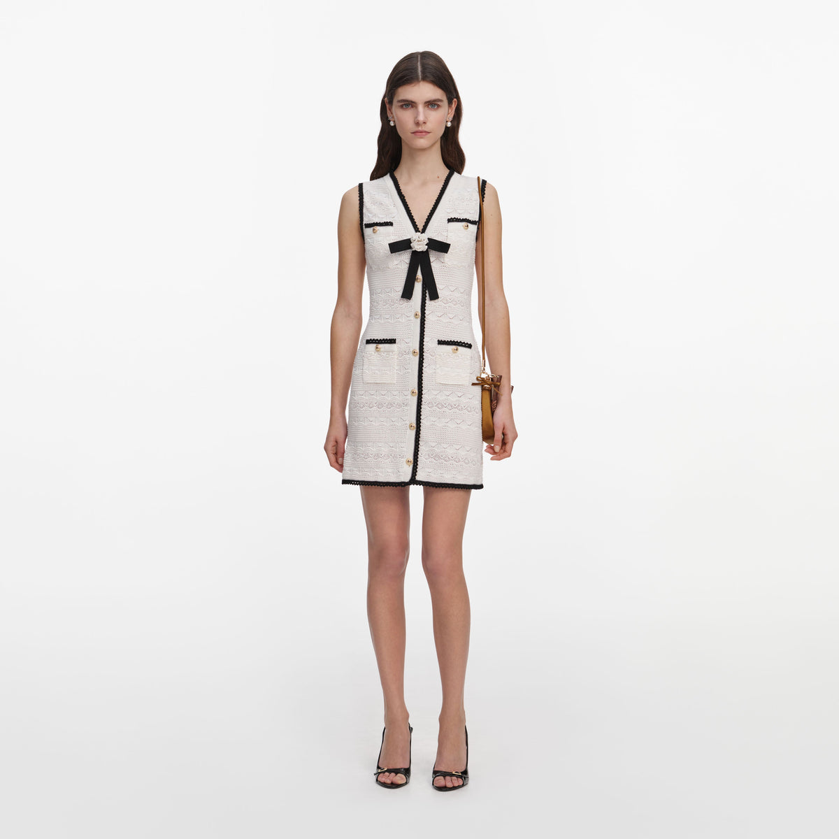 self portrait buttoned knit mini dress Self-Portrait - White Pointelle Ruffle cuffs Midweight ribbed Color:vineyard grape linen clothing women Marshalls Linen Blend Boat