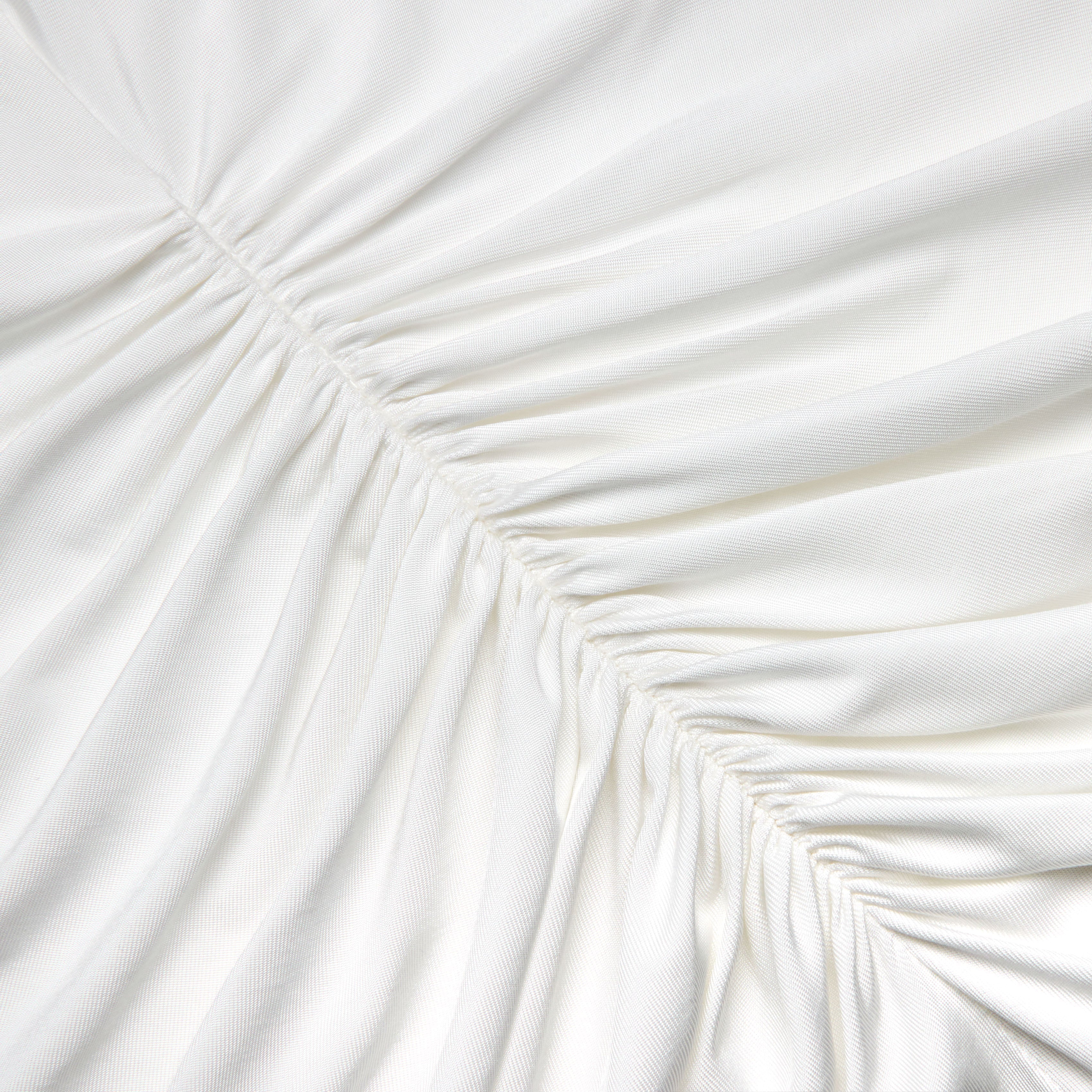 White Jersey Ruched Maxi Dress