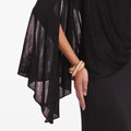 Black Viscose Knit One Shoulder Maxi Dress