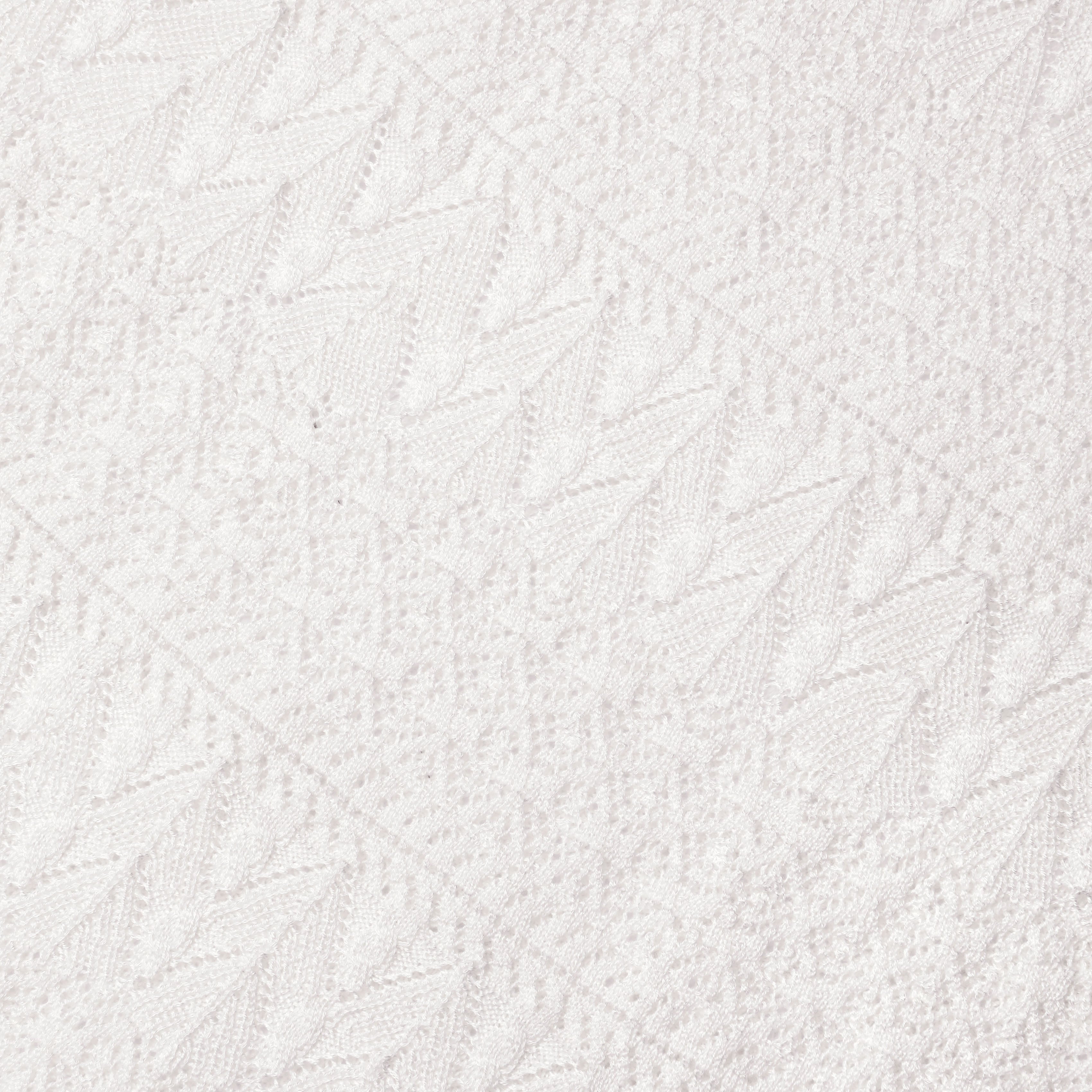 White Pointelle Knit Midi Skirt