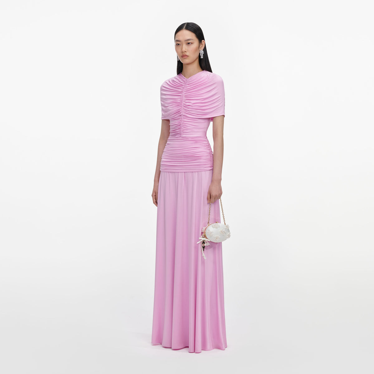 pink jersey dress Cazy Light Pink Jersey Knit Twist-Front Maxi Dress