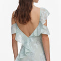 Mint Embroidered Georgette Maxi Dress