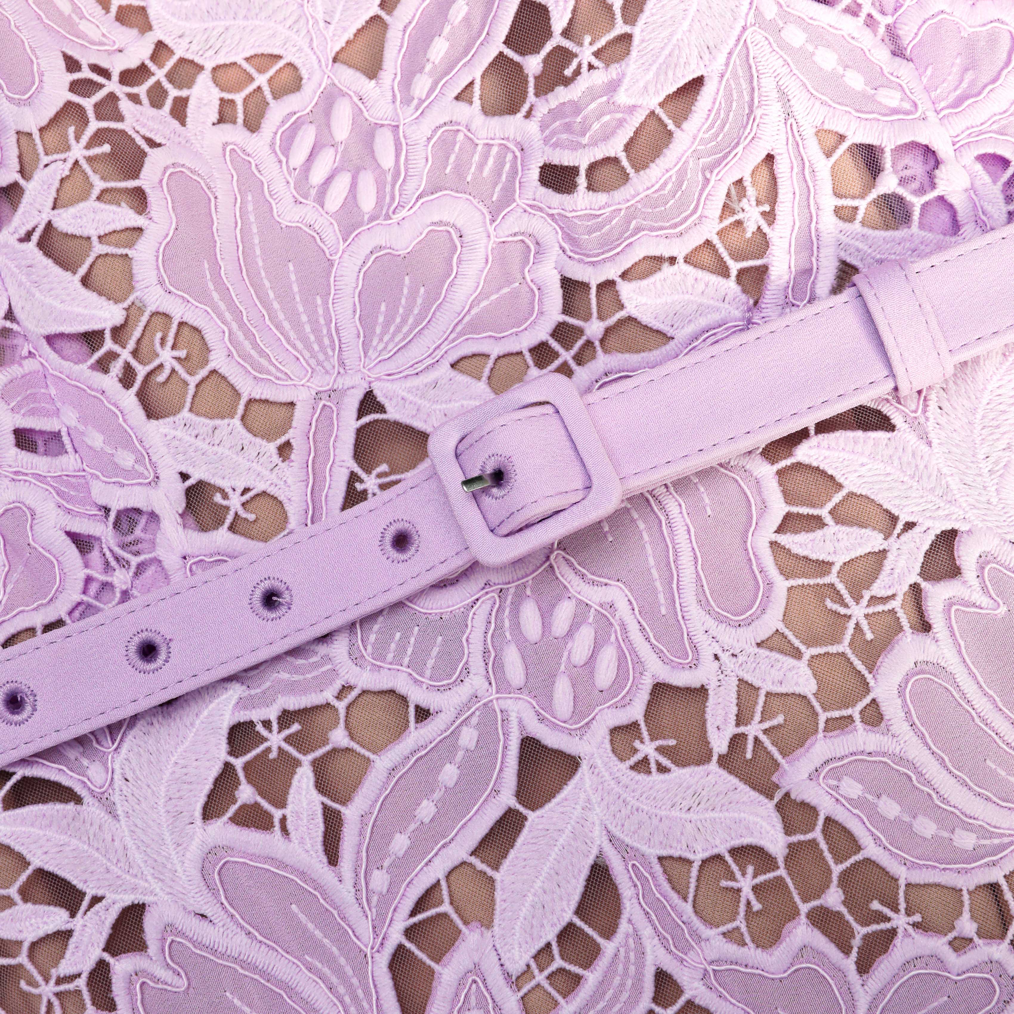 Lilac Lace Midi Dress