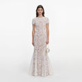 White Tulle Lace Maxi Dress