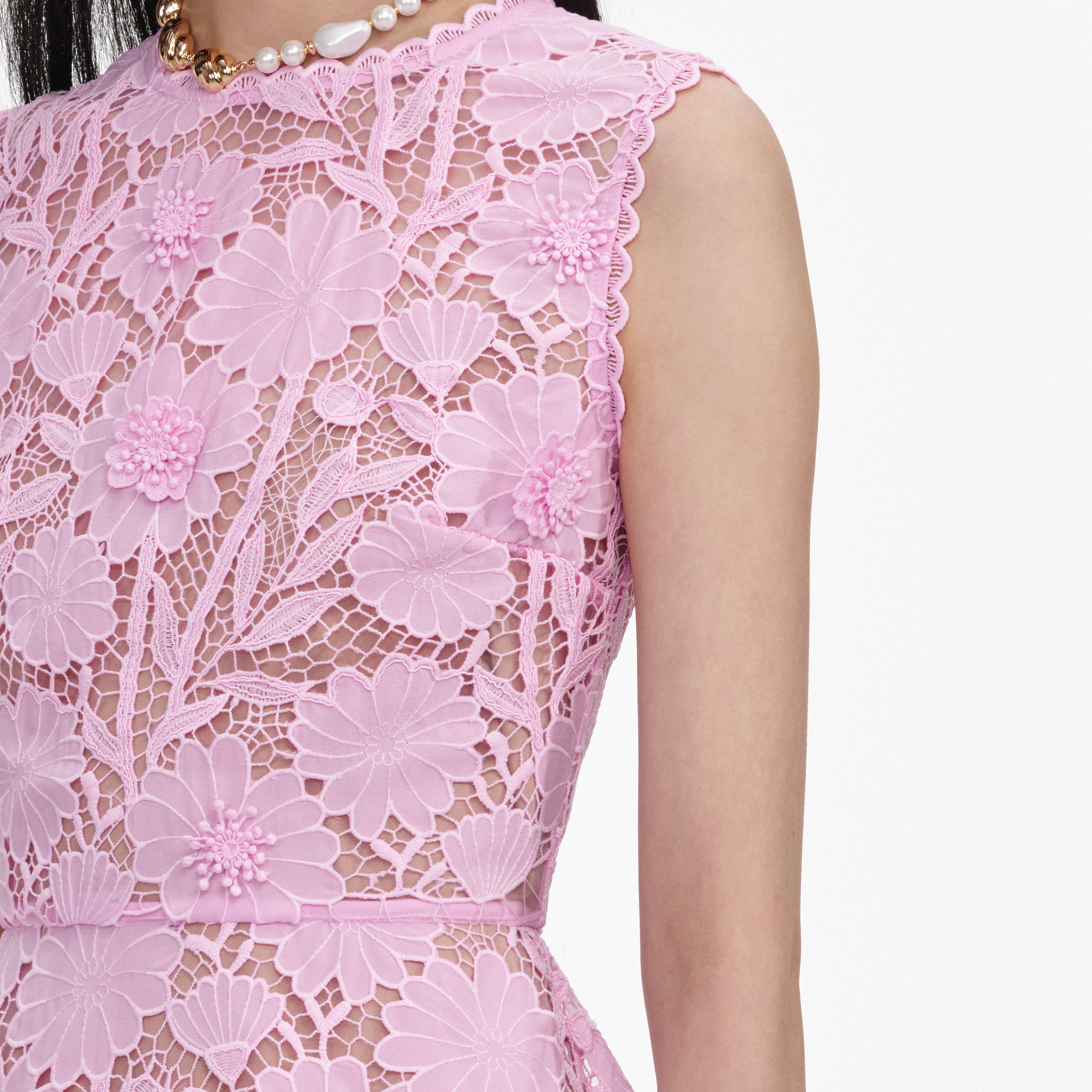Pink Lace Mini Dress – self-portrait-US