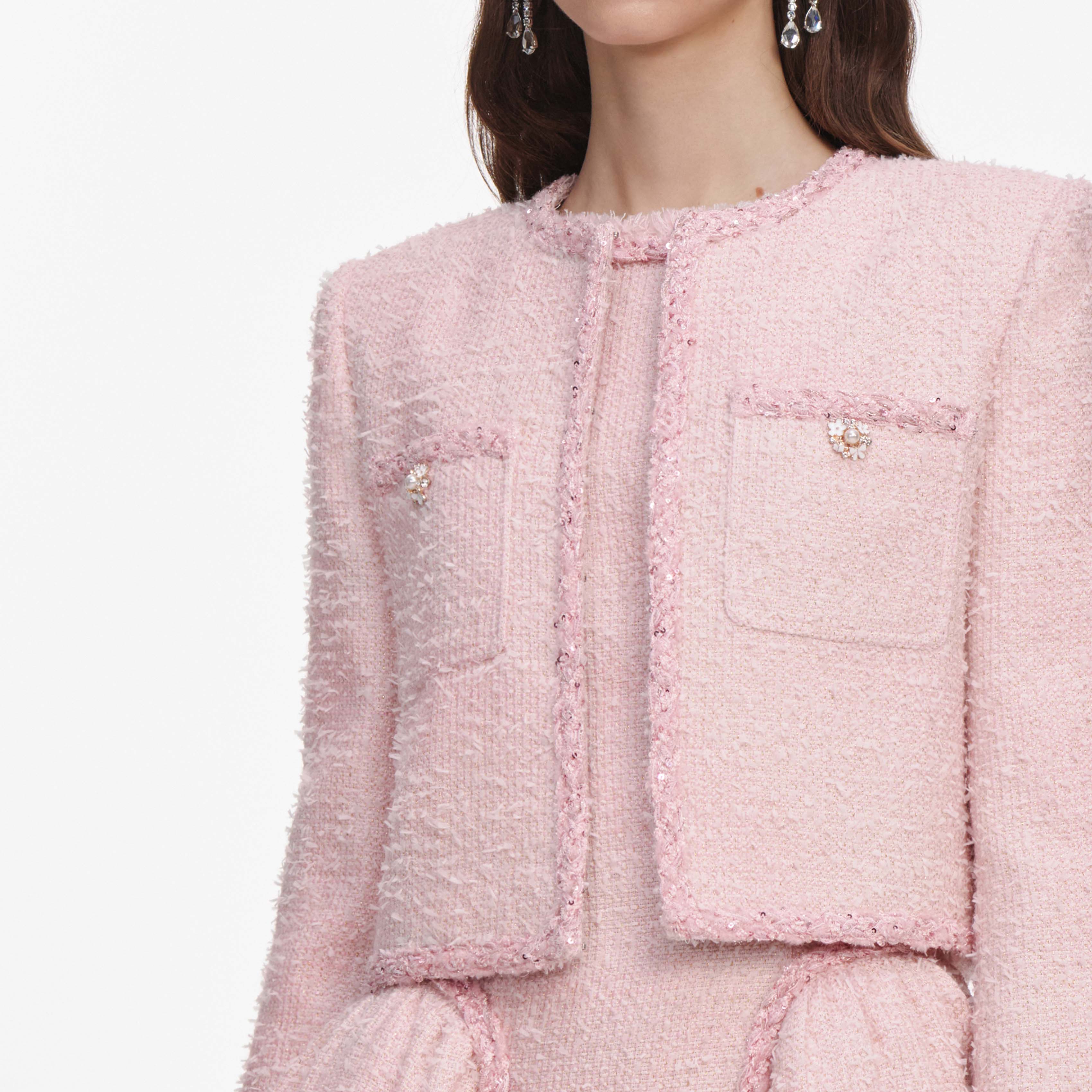Pink Boucle Jacket – self-portrait-US