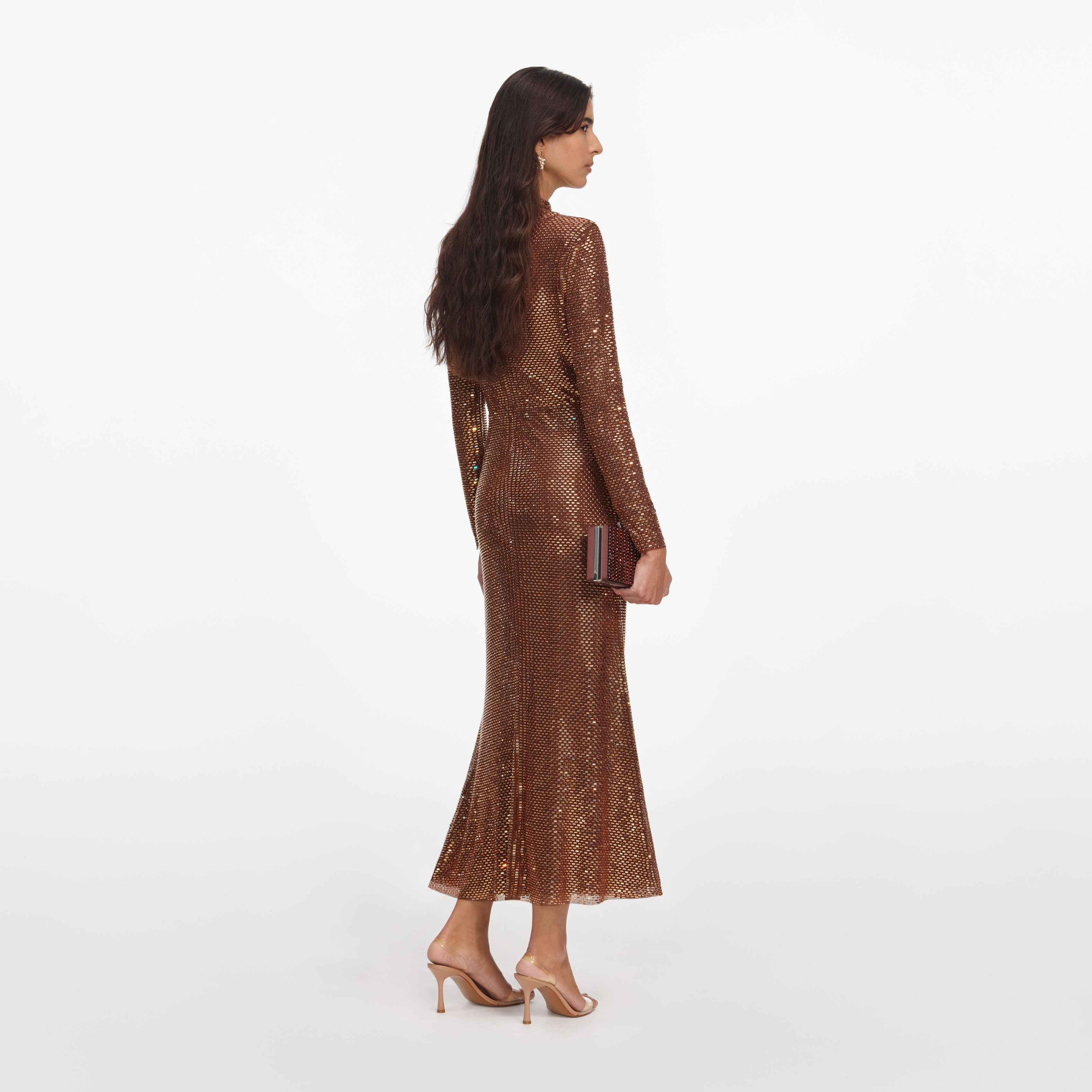 brown bronze dress Because You Can Bronze Brown Satin Dress, Small - The Mint Julep Boutique main image 0