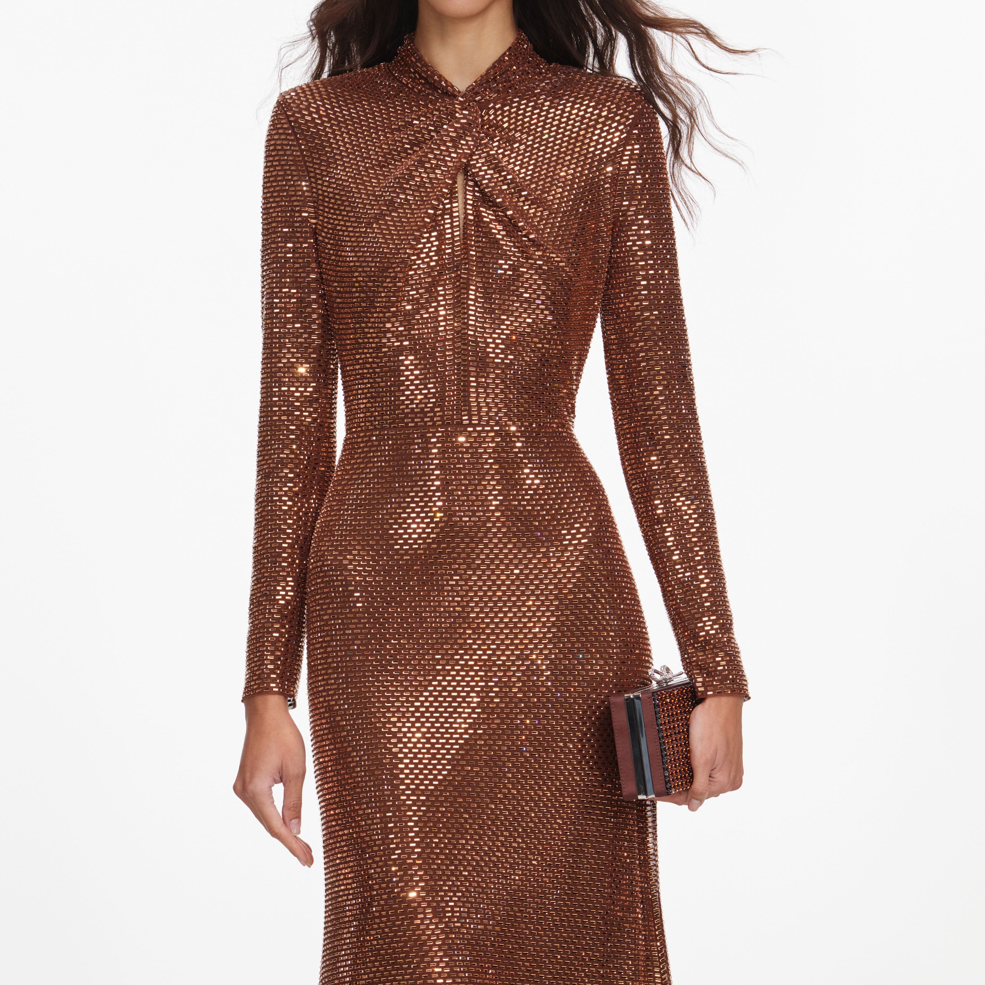 bronze beaded dress Retrofête Iris Dress | Bronze/Metallic | Size XXS main image 0