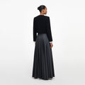 Grey Pleated Maxi Skirt