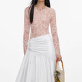 White Cotton Asymmetric Midi Skirt