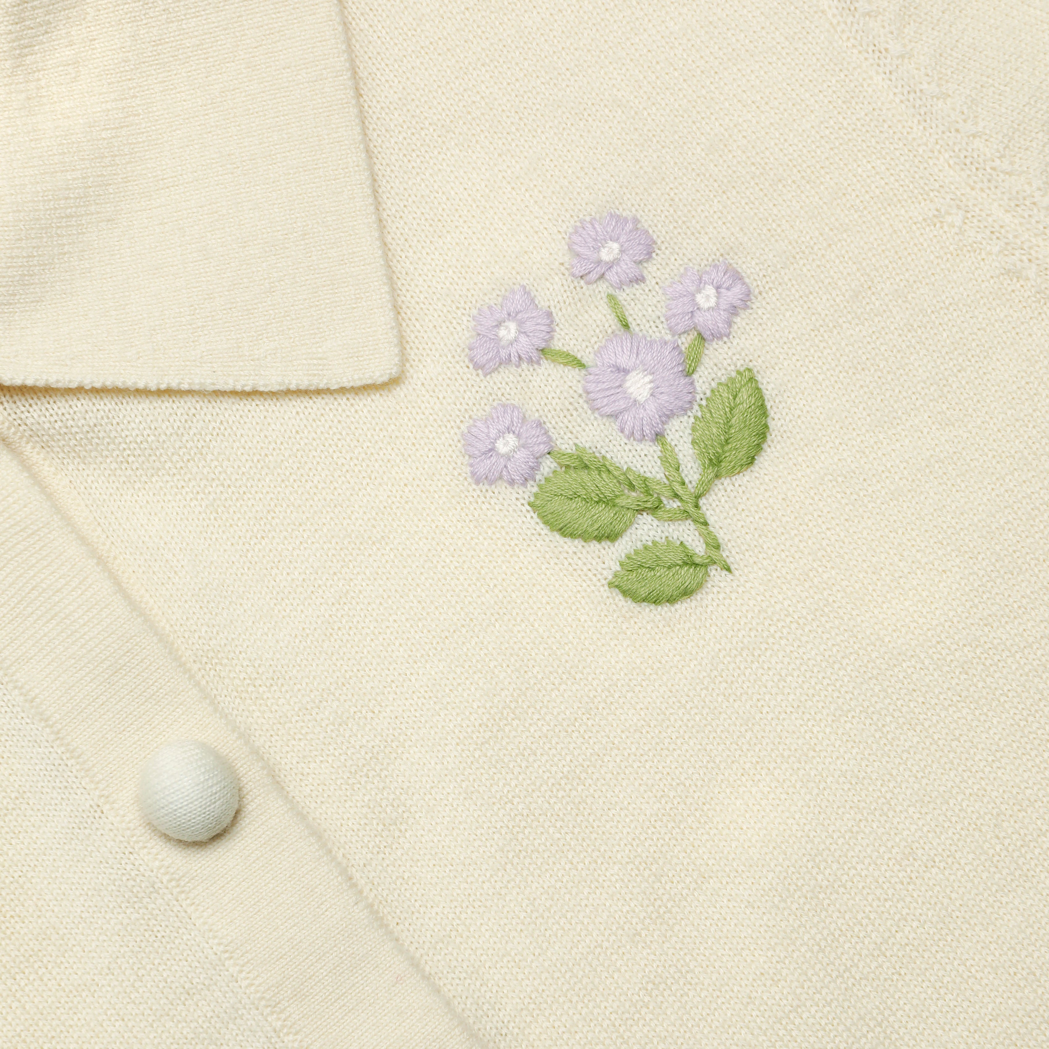 Yellow Flower Embroidered Knit Cardigan – self-portrait-US